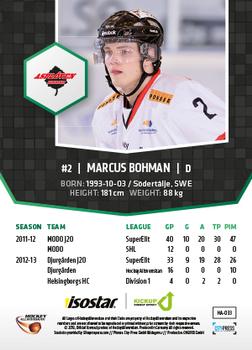 2013-14 HockeyAllsvenskan #HA-033 Marcus Bohman Back