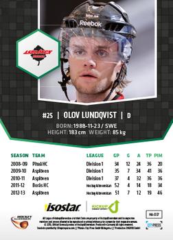 2013-14 HockeyAllsvenskan #HA-037 Olov Lundqvist Back