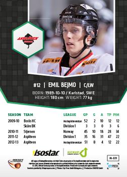 2013-14 HockeyAllsvenskan #HA-039 Emil Bejmo Back