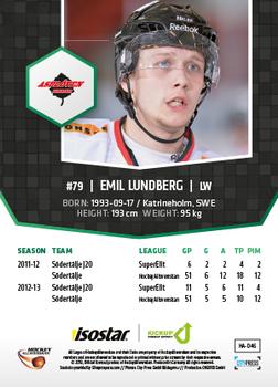 2013-14 HockeyAllsvenskan #HA-046 Emil Lundberg Back