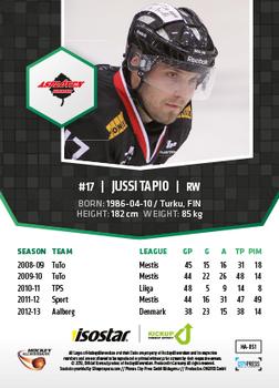 2013-14 HockeyAllsvenskan #HA-051 Jussi Tapio Back
