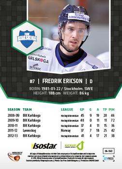 2013-14 HockeyAllsvenskan #HA-060 Fredrik Ericson Back