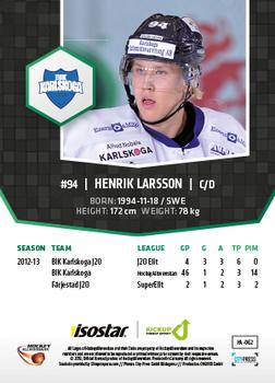 2013-14 HockeyAllsvenskan #HA-062 Henrik Larsson Back
