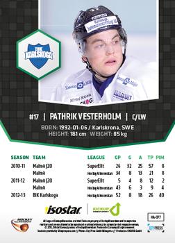 2013-14 HockeyAllsvenskan #HA-077 Pathrik Vesterholm Back