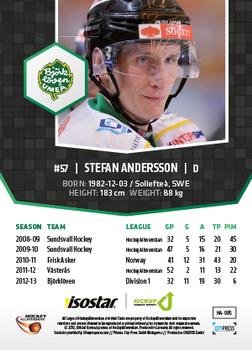 2013-14 HockeyAllsvenskan #HA-085 Stefan Andersson Back