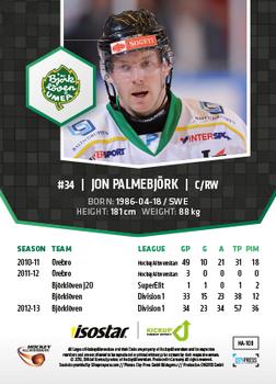 2013-14 HockeyAllsvenskan #HA-100 Jon Palmebjörk Back