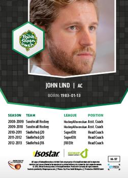 2013-14 HockeyAllsvenskan #HA-107 John Lind Back