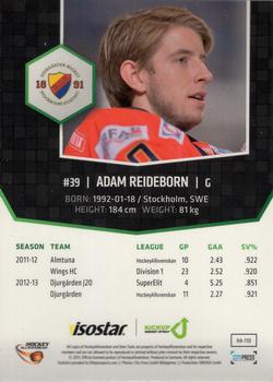 2013-14 HockeyAllsvenskan #HA-110 Adam Reideborn Back