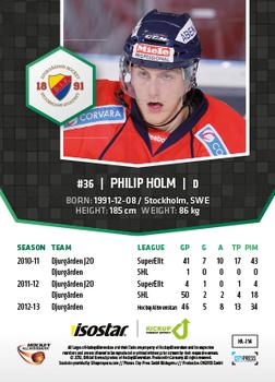 2013-14 HockeyAllsvenskan #HA-114 Philip Holm Back
