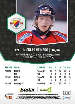 2013-14 HockeyAllsvenskan #HA-123 Nicklas Heinerö Back