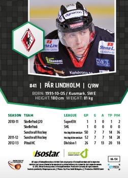2013-14 HockeyAllsvenskan #HA-154 Par Lindholm Back