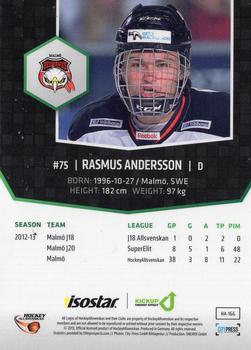 2013-14 HockeyAllsvenskan #HA-166 Rasmus Andersson Back