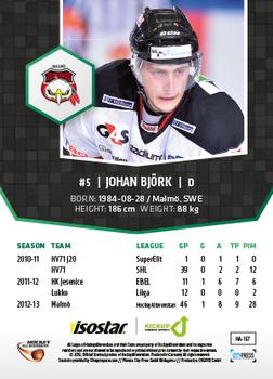 2013-14 HockeyAllsvenskan #HA-167 Johan Bjork Back