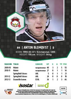 2013-14 HockeyAllsvenskan #HA-168 Anton Blomqvist Back
