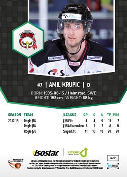 2013-14 HockeyAllsvenskan #HA-171 Amil Krupic Back