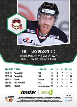 2013-14 HockeyAllsvenskan #HA-172 Jens Olsson Back