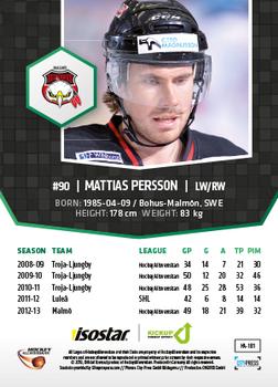 2013-14 HockeyAllsvenskan #HA-181 Mattias Persson Back