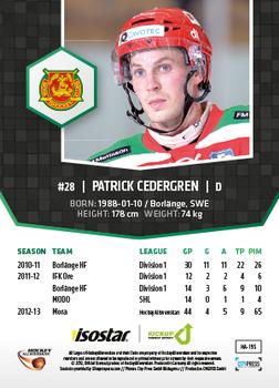 2013-14 HockeyAllsvenskan #HA-195 Patrick Cedergren Back