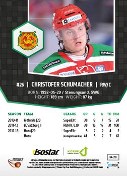 2013-14 HockeyAllsvenskan #HA-210 Christofer Schumacher Back