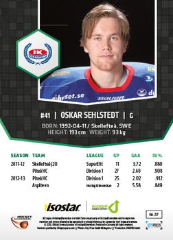 2013-14 HockeyAllsvenskan #HA-217 Oskar Sehlstedt Back