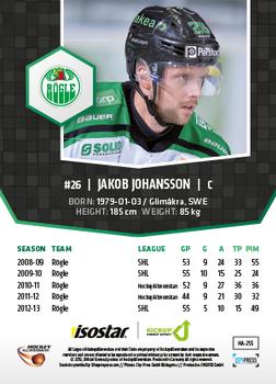 2013-14 HockeyAllsvenskan #HA-255 Jakob Johansson Back