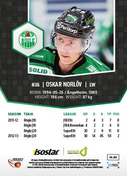 2013-14 HockeyAllsvenskan #HA-260 Oskar Norlöv Back