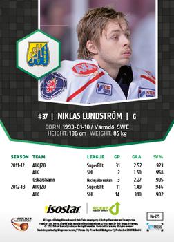 2013-14 HockeyAllsvenskan #HA-275 Niklas Lundstrom Back