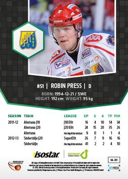 2013-14 HockeyAllsvenskan #HA-281 Robin Press Back