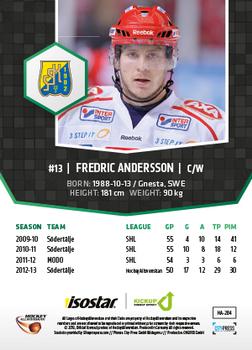 2013-14 HockeyAllsvenskan #HA-284 Fredric Andersson Back