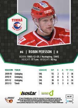 2013-14 HockeyAllsvenskan #HA-307 Robin Persson Back
