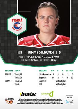 2013-14 HockeyAllsvenskan #HA-308 Tommy Stenqvist Back