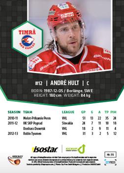 2013-14 HockeyAllsvenskan #HA-316 Andree Hult Back