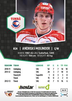 2013-14 HockeyAllsvenskan #HA-319 Andreas Molinder Back