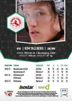 2013-14 HockeyAllsvenskan #HA-349 Kim Tallberg Back