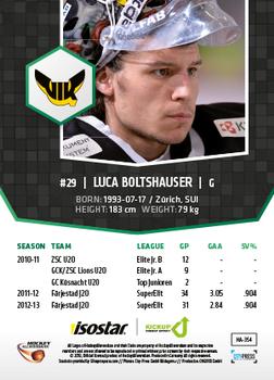 2013-14 HockeyAllsvenskan #HA-354 Luca Boltshauser Back