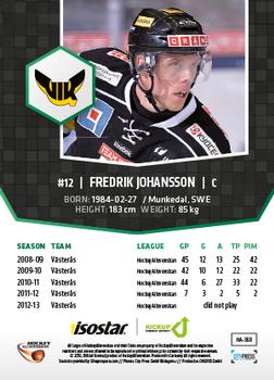2013-14 HockeyAllsvenskan #HA-368 Fredrik Johansson Back