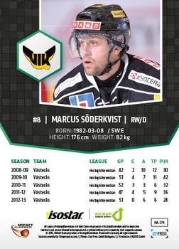 2013-14 HockeyAllsvenskan #HA-374 Marcus Soderkvist Back