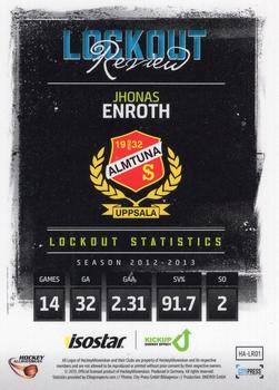 2013-14 HockeyAllsvenskan - Lockout Review #HA-LR01 Jhonas Enroth Back