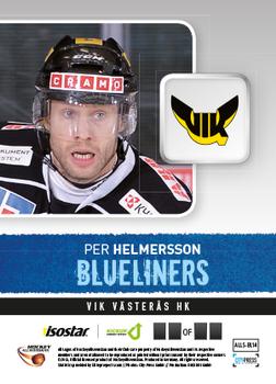 2013-14 HockeyAllsvenskan - Blueliners #ALLS-BL14 Per Helmersson Back