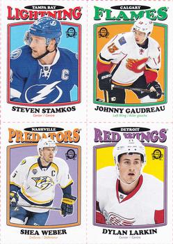 2016-17 O-Pee-Chee - Hobby Retro Box Bottom Panels #NNO Steven Stamkos / Johnny Gaudreau / Shea Weber / Dylan Larkin Front