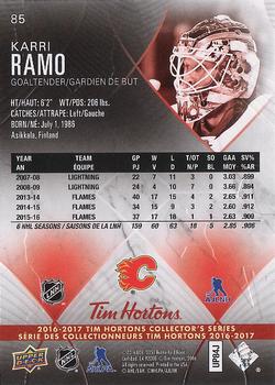 2016-17 Upper Deck Tim Hortons #85 Karri Ramo Back
