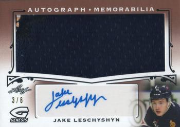 2016 Leaf Genesis - Autograph Memorabilia Patch Bronze #AMP-JL1 Jake Leschyshyn Front