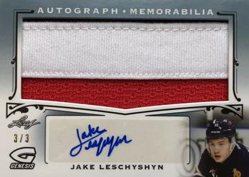 2016 Leaf Genesis - Autograph Memorabilia Patch Platinum #AMP-JL1 Jake Leschyshyn Front