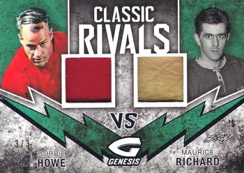 2016 Leaf Genesis - Classic Rivals Relics Emerald #CR-02 Gordie Howe / Maurice Richard Front
