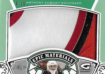 2016 Leaf Genesis - Epic Materials Patch Emerald #EMP-04 Anthony Dumont-Bouchard Front