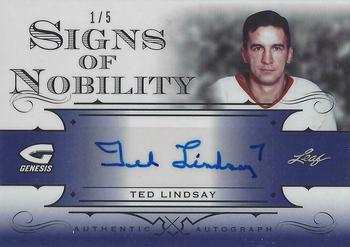 2016 Leaf Genesis - Signs of Nobility Autographs Purple #SN-TL1 Ted Lindsay Front