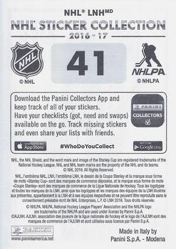 2016-17 Panini NHL Sticker Collection #41 Jeff Skinner Back