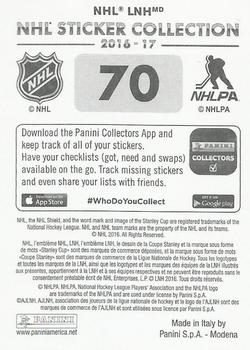 2016-17 Panini NHL Sticker Collection #70 Petr Mrazek Back