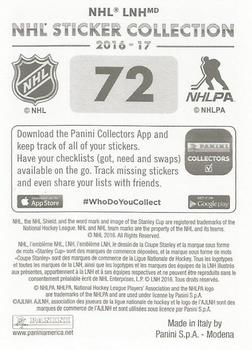 2016-17 Panini NHL Sticker Collection #72 Petr Mrazek Back