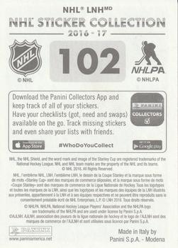 2016-17 Panini NHL Sticker Collection #102 David Desharnais Back
